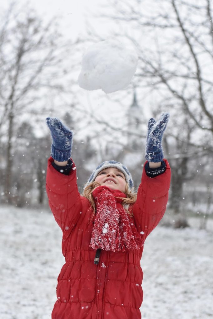 Kids Playing With Snow